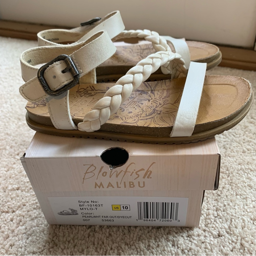 Blowfish Pearl White Strappy Sandals toddler girls size 10 - Picture 2 of 3